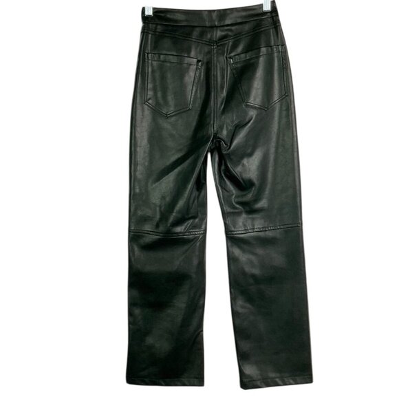 Blank NYC The Baxter Black Vegan Leather Straight Leg Pants, 26 - Picture 4 of 10